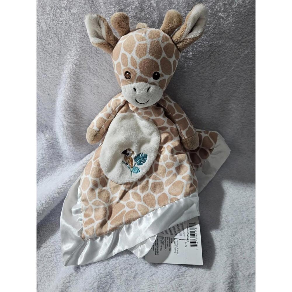 BNWT New Douglas Baby Lil Snugglers Plush Georgie Giraffe Blanket Brown 15x15"